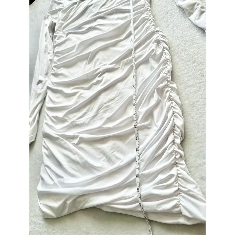 White long sleeve ruched dress size extra large - Picture 3 of 7